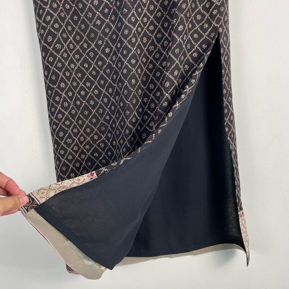 Vintage Y2K Ann Taylor 100% Silk Side Slit Maxi Skirt Size 10 NEW - Picture 4 of 8